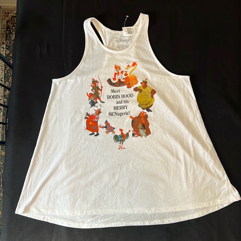 Disney BoxLunch Robin Hood White Tank Top Size XL